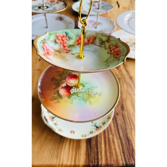Three-Tier Dessert Stand | Vintage China Cupcake‎ Stand | Wedding Décor - Picture 6 of 6